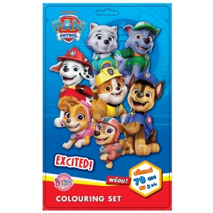 PAW PATROL COLOURING SET ชุดระบายสี EXCITED! + สีไม้และสติ๊กเกอร์โฮโลแกรม